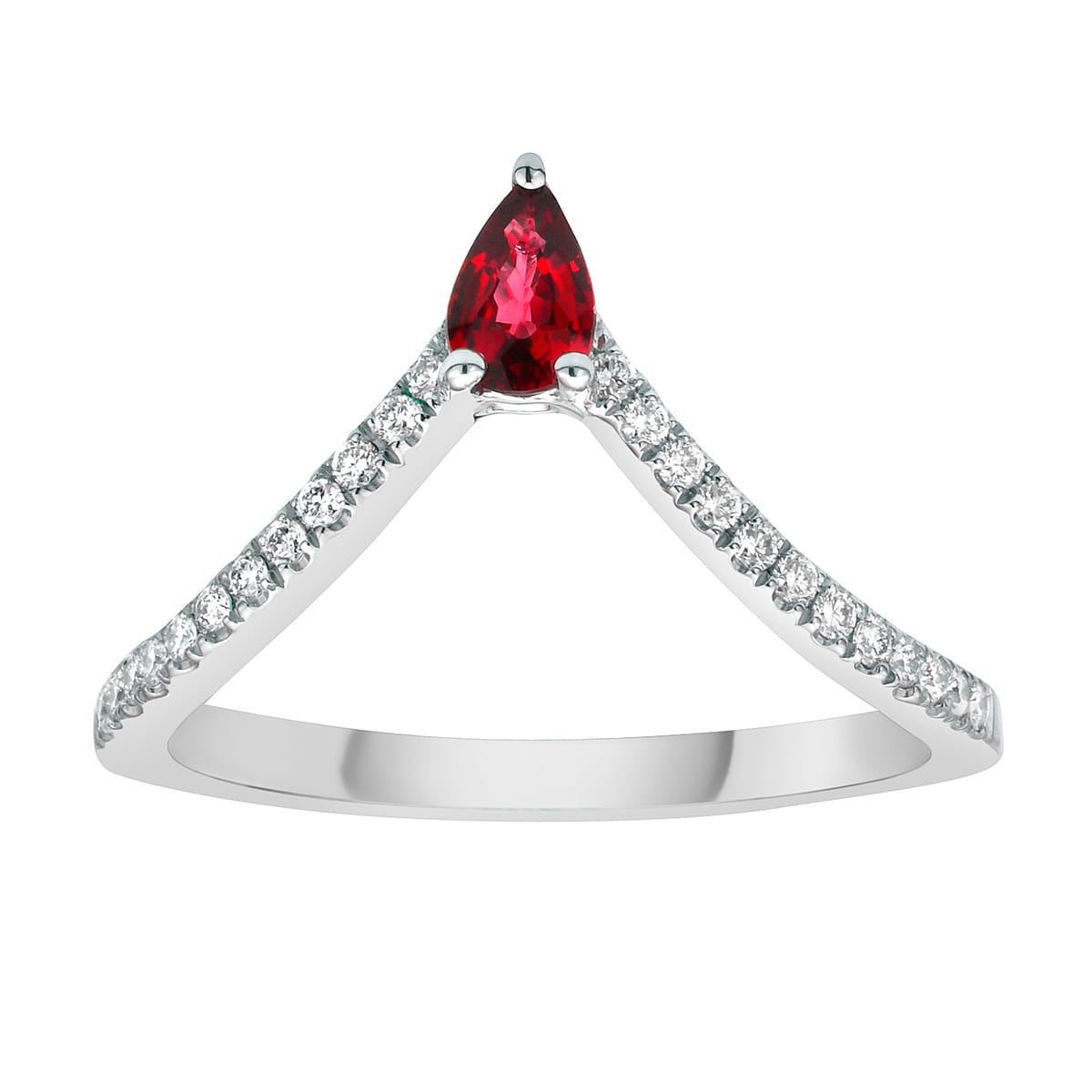 14K White Gold Ruby Ring, 0.33ct