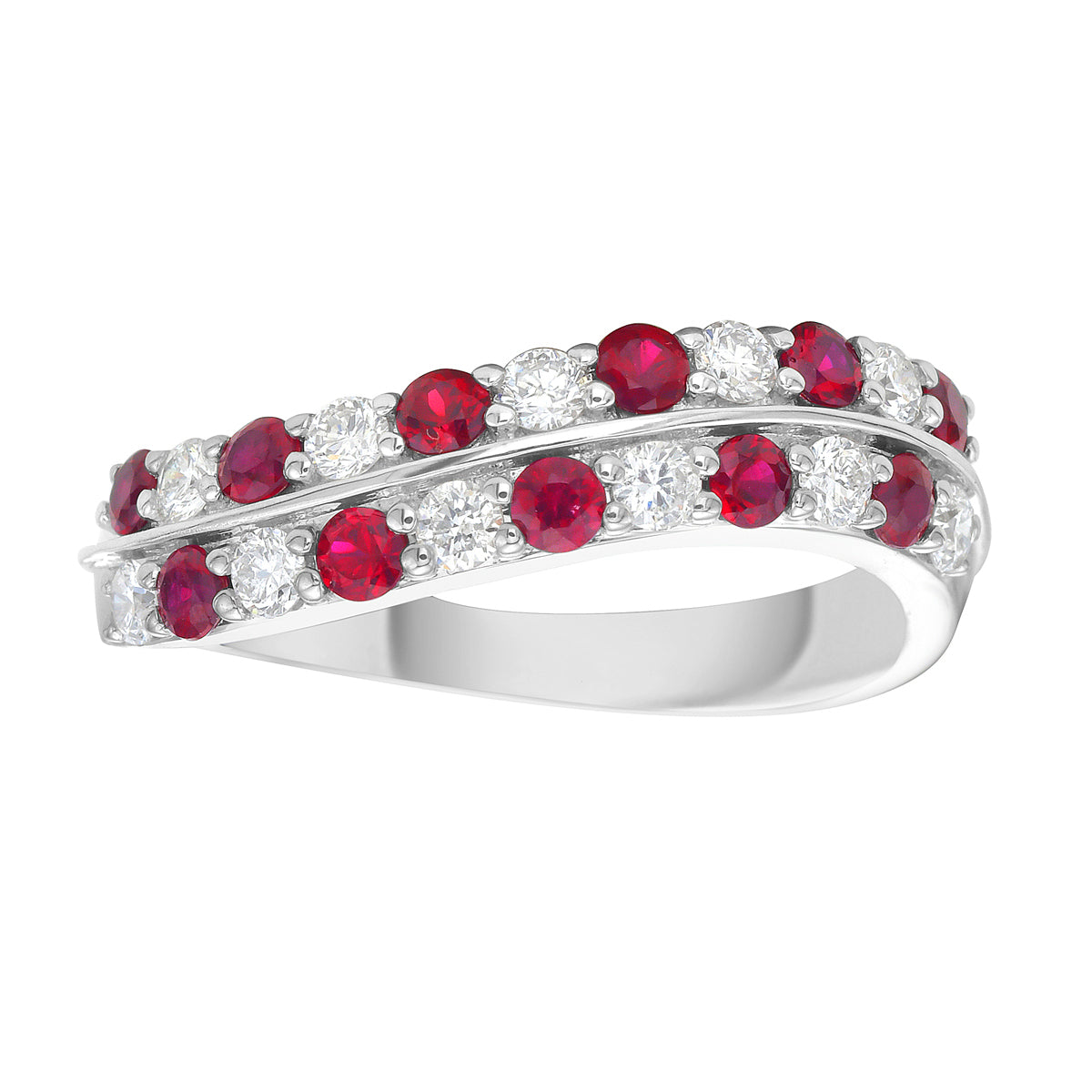 14K White Gold Ruby Ring, 0.54ct