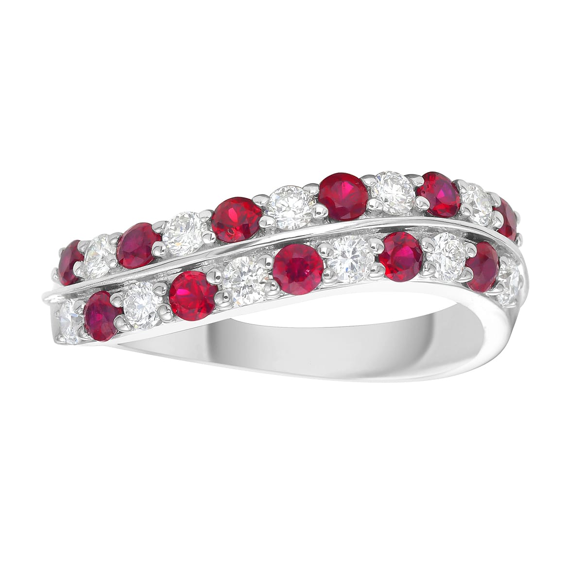 14K White Gold Ruby Ring, 0.54ct