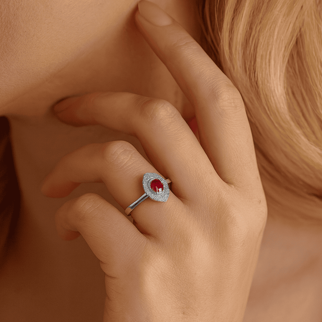 14K White Gold Ruby Ring, 0.33ct