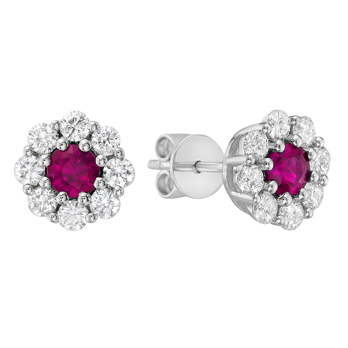 14K White Gold Pink Sapphire Earrings, 0.46ct
