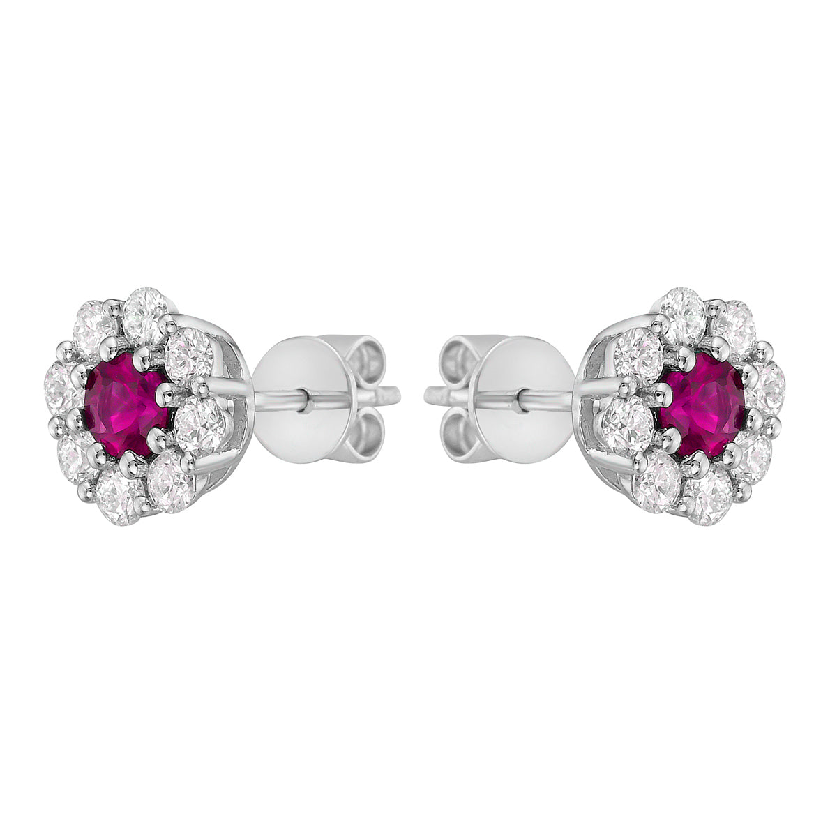 14K White Gold Pink Sapphire Earrings, 0.46ct