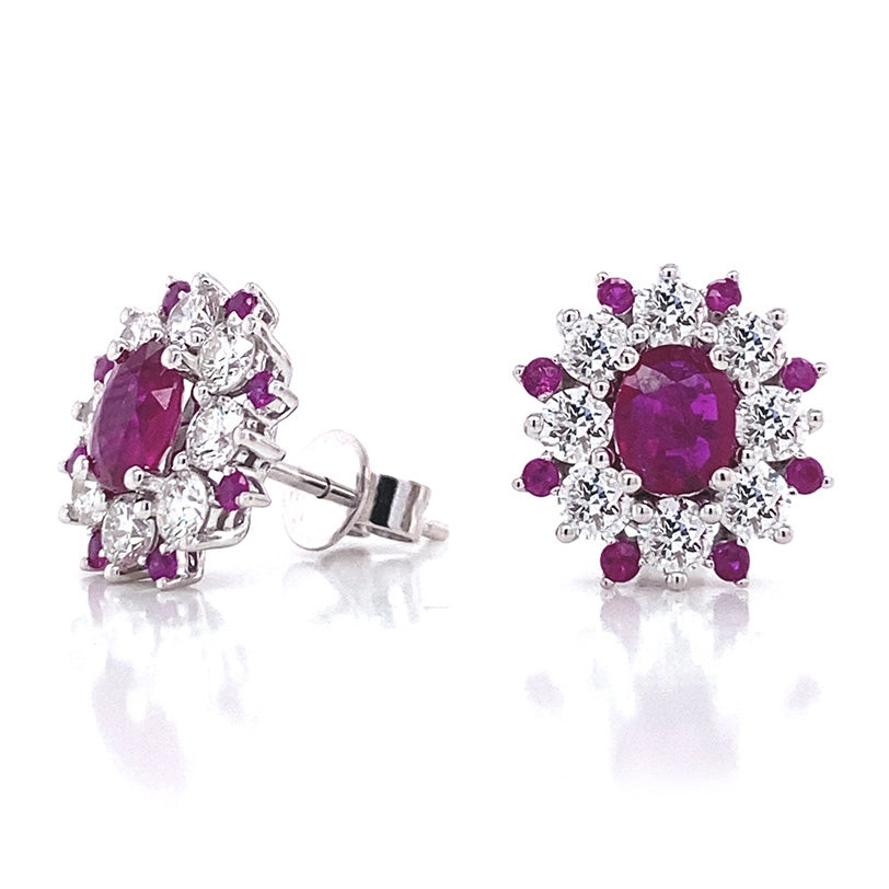 14K White Gold Pink Sapphire Earrings, 0.92ct