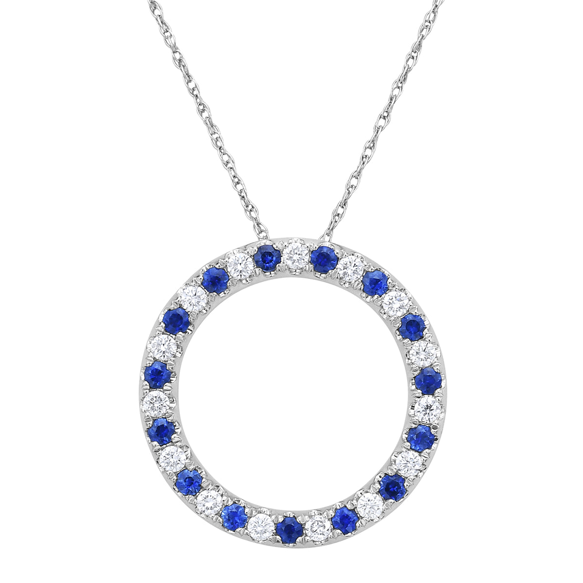 14K White Gold Blue Sapphire Pendant, 0.56ct