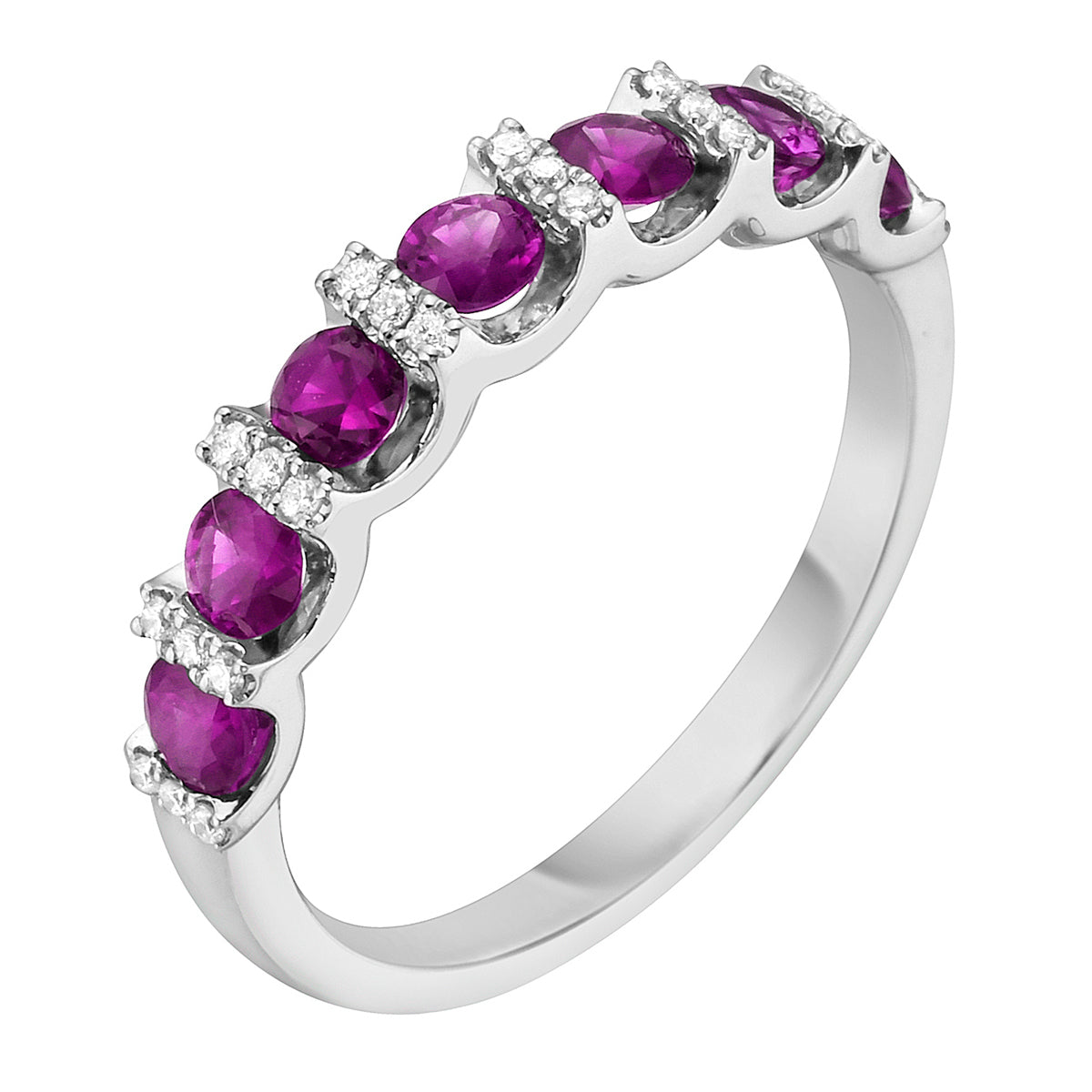 14K White Gold Pink Sapphire Ring, 0.81ct