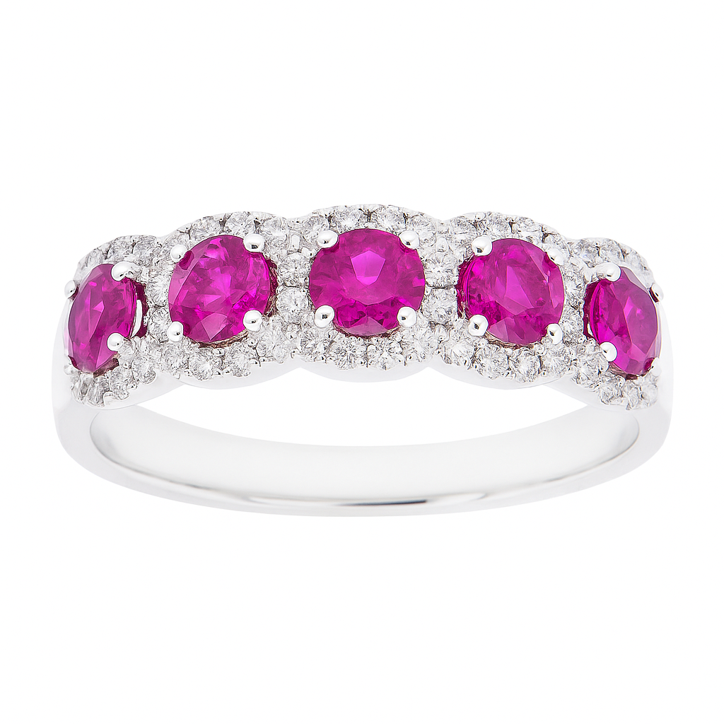 14K White Gold Pink Sapphire Ring, 0.89ct