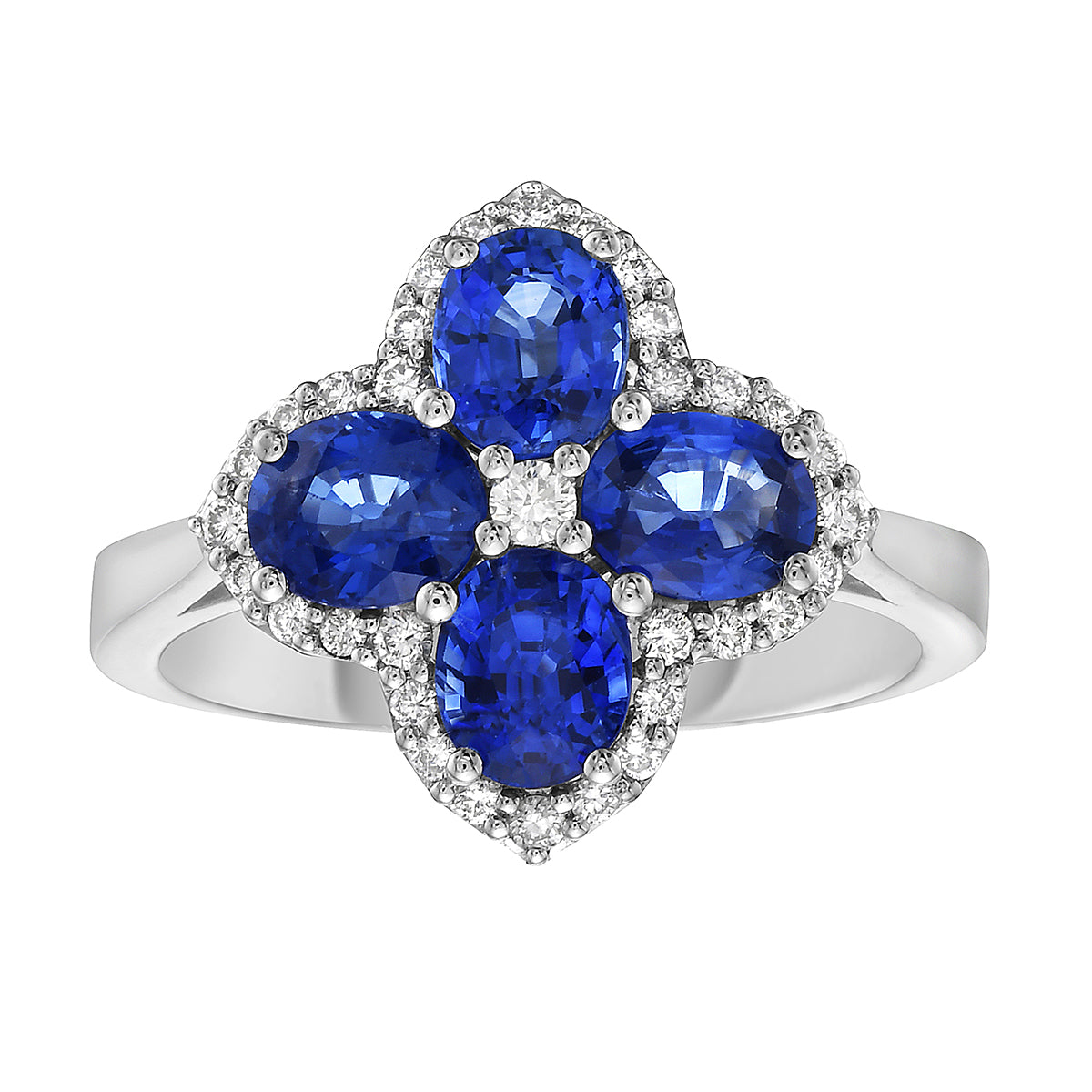 14K White Gold Blue Sapphire Ring, 2.03ct