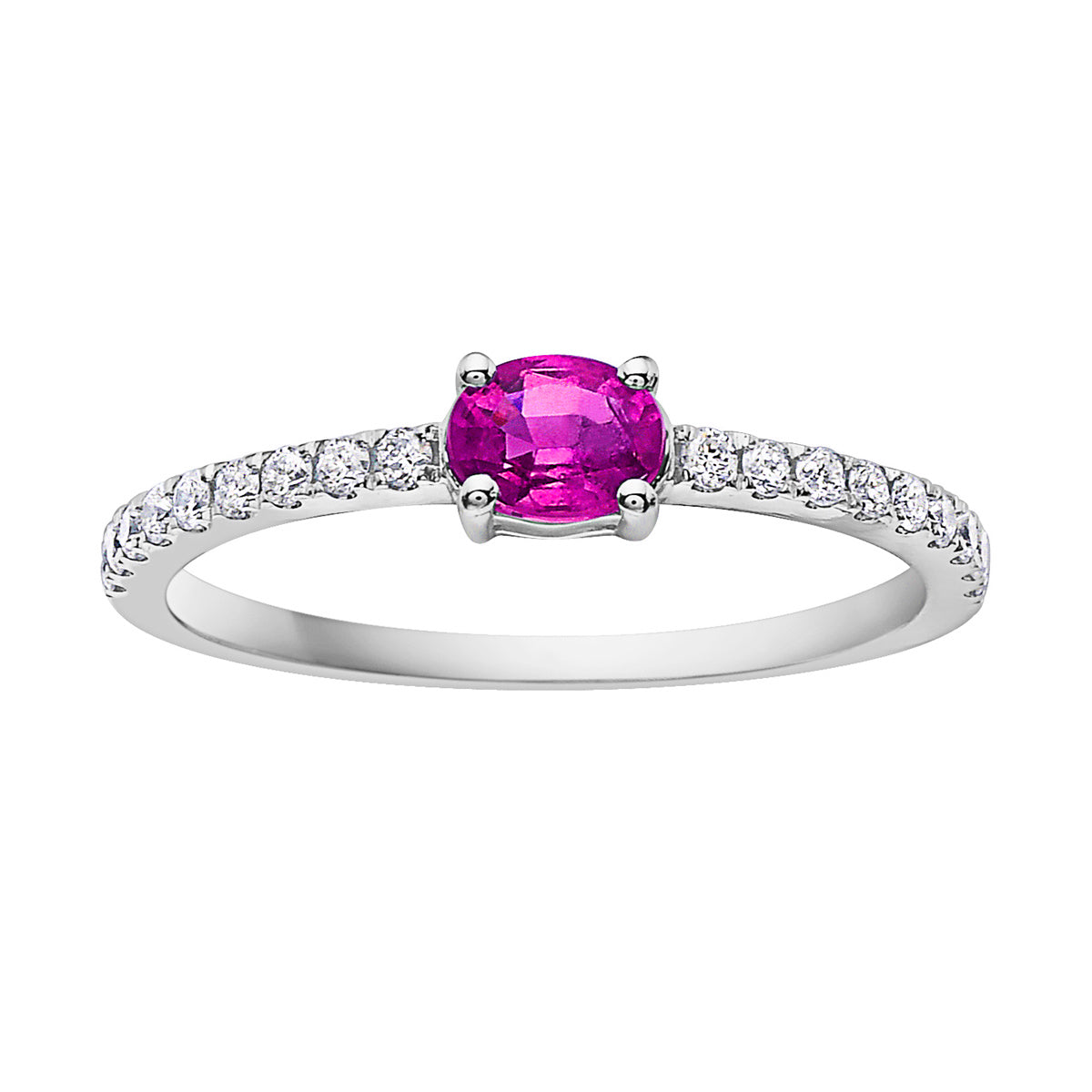 14K White Gold Pink Sapphire Ring, 0.52ct