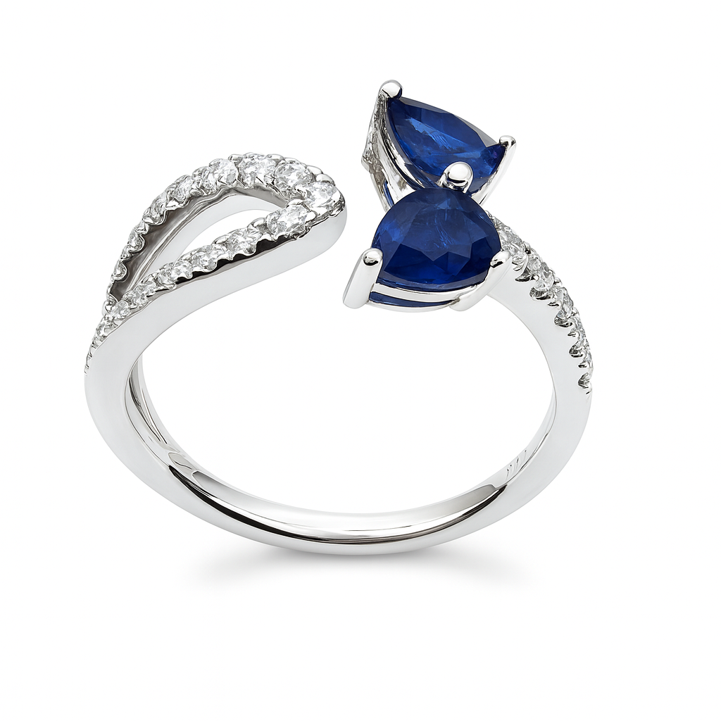 14K White Gold Blue Sapphire Ring, 0.96ct
