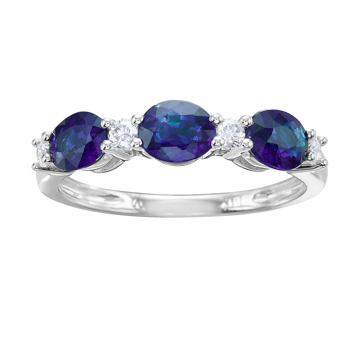 14K White Gold Blue Sapphire Ring, 1.22ct