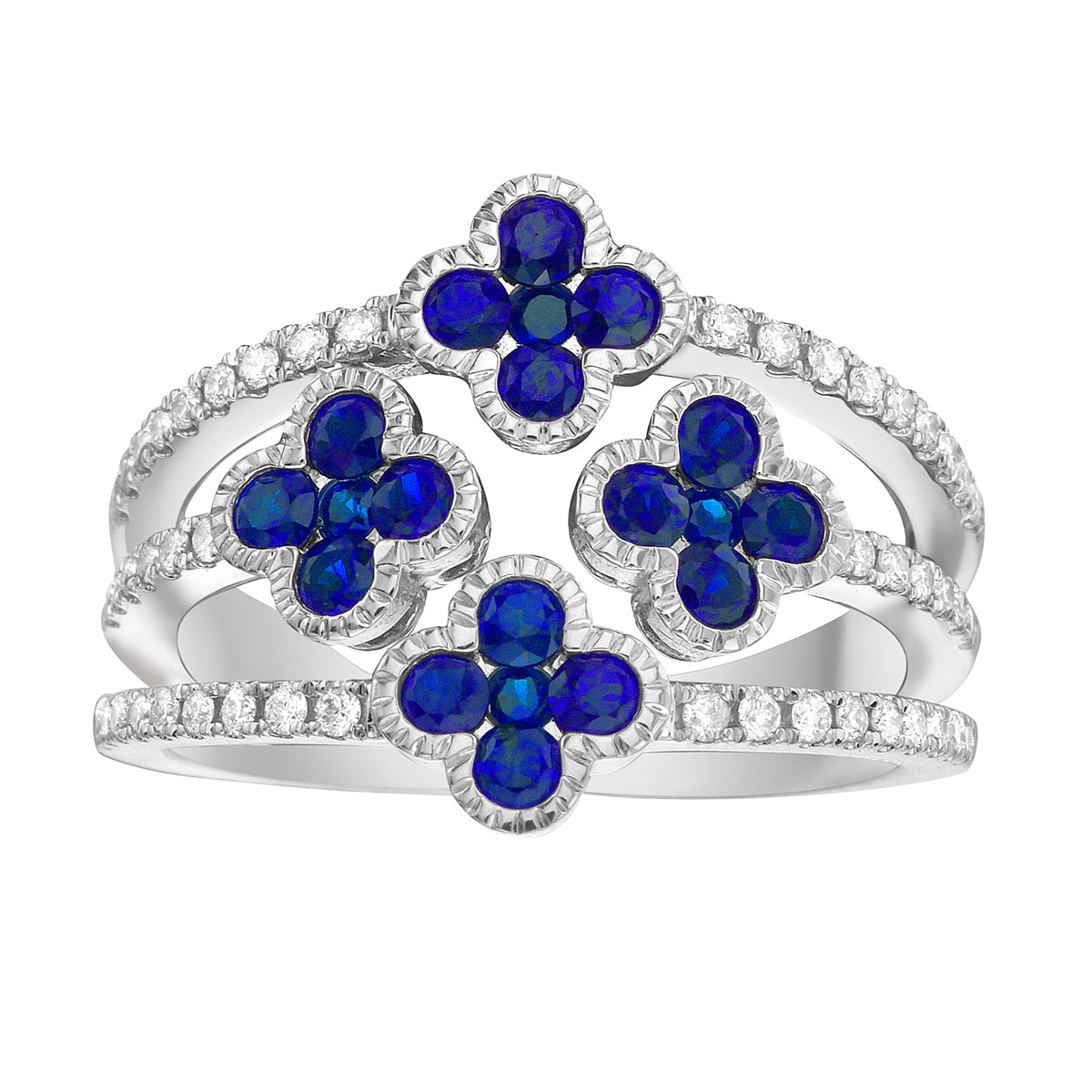 14K White Gold Blue Sapphire Ring, 0.97ct