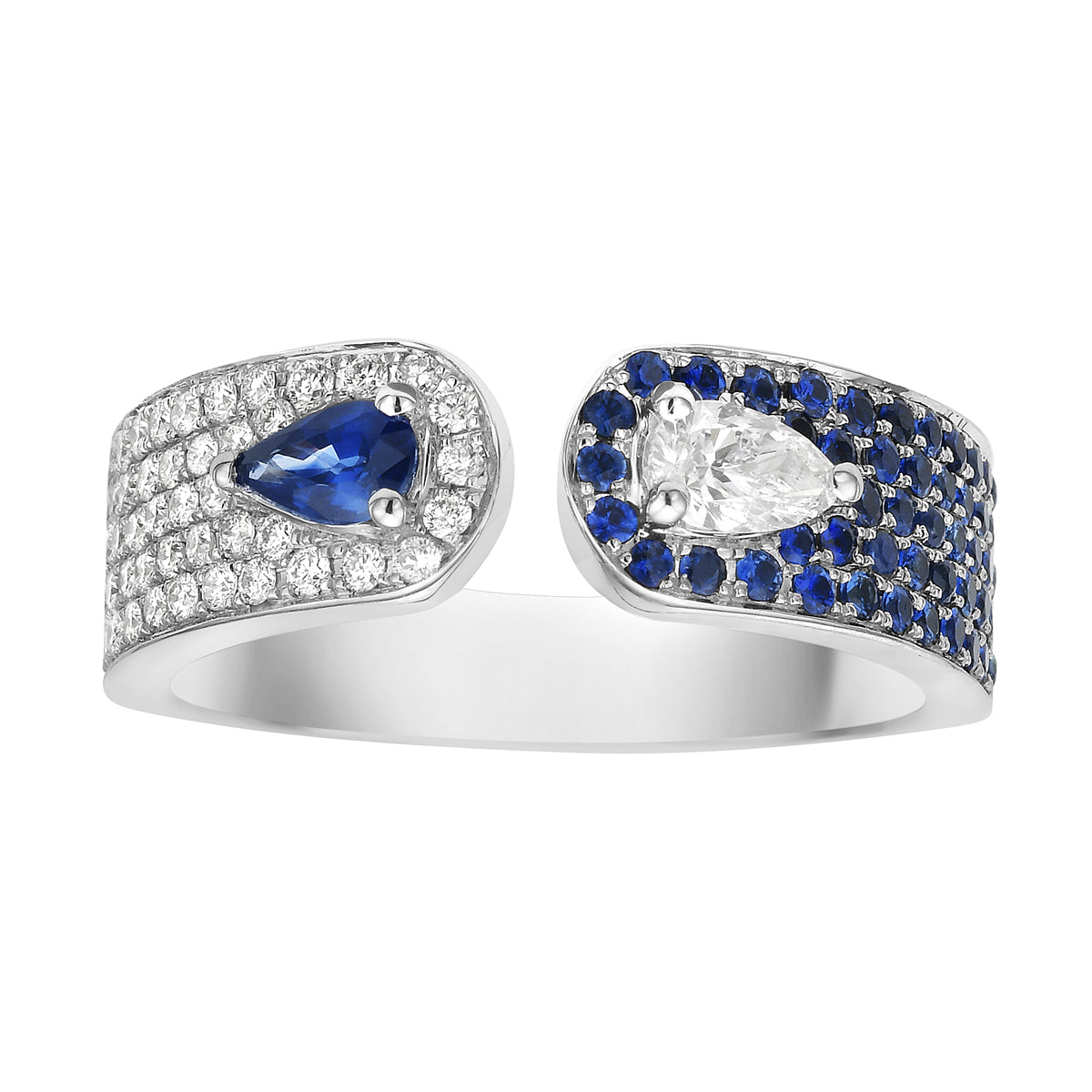 14K White Gold Blue Sapphire Ring, 0.62ct