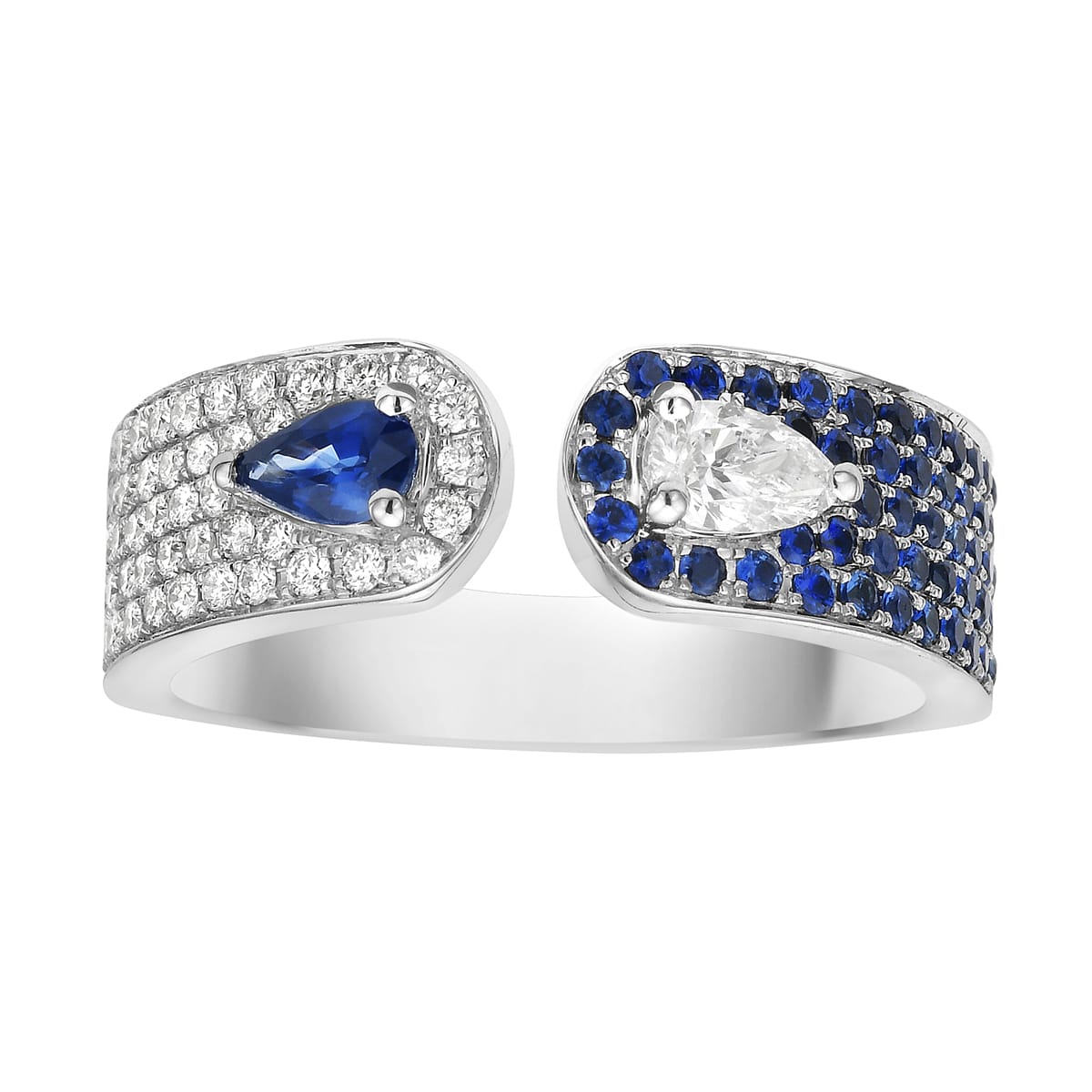 14K White Gold Blue Sapphire Ring, 0.62ct