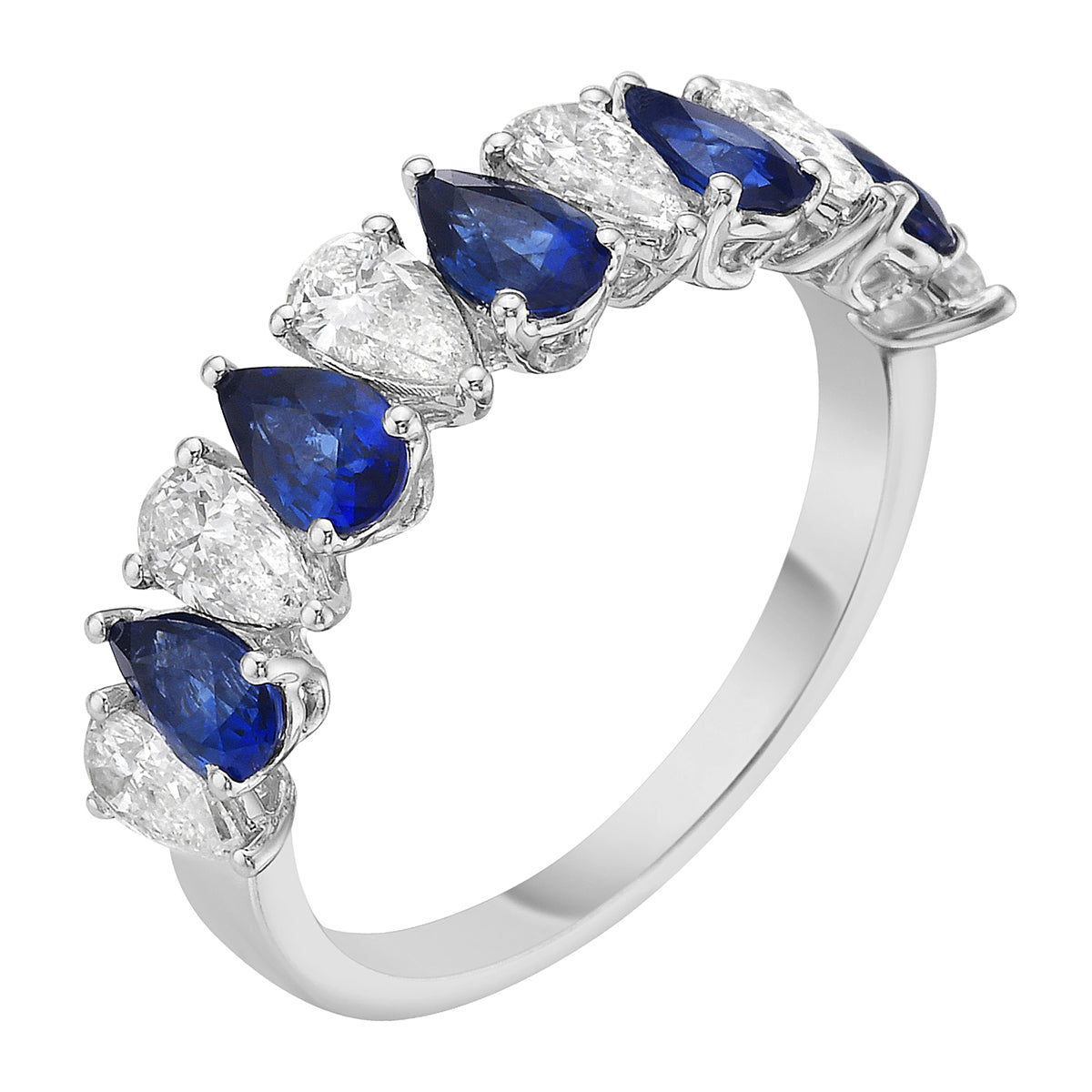 18K White Gold Blue Sapphire Ring, 1.31ct