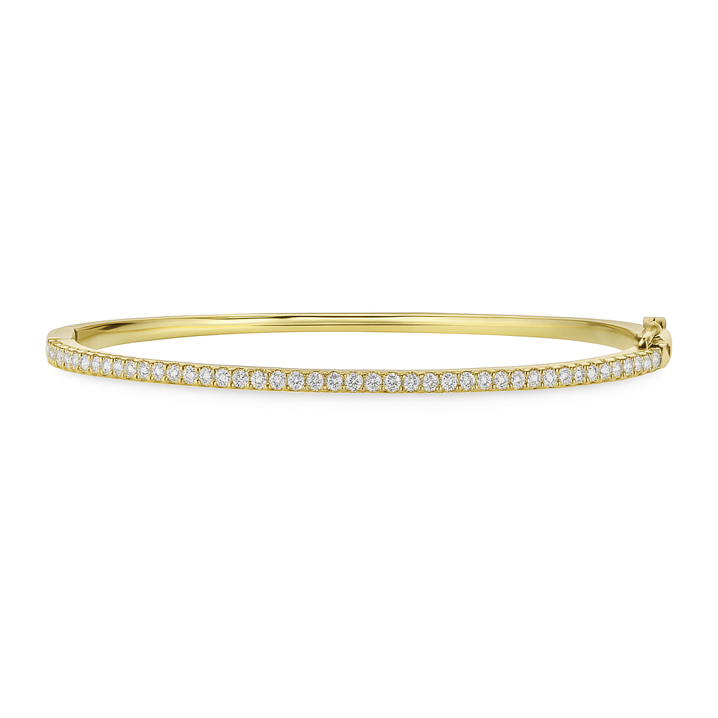 18K Yellow Gold Diamond Bangle, 0.82ct