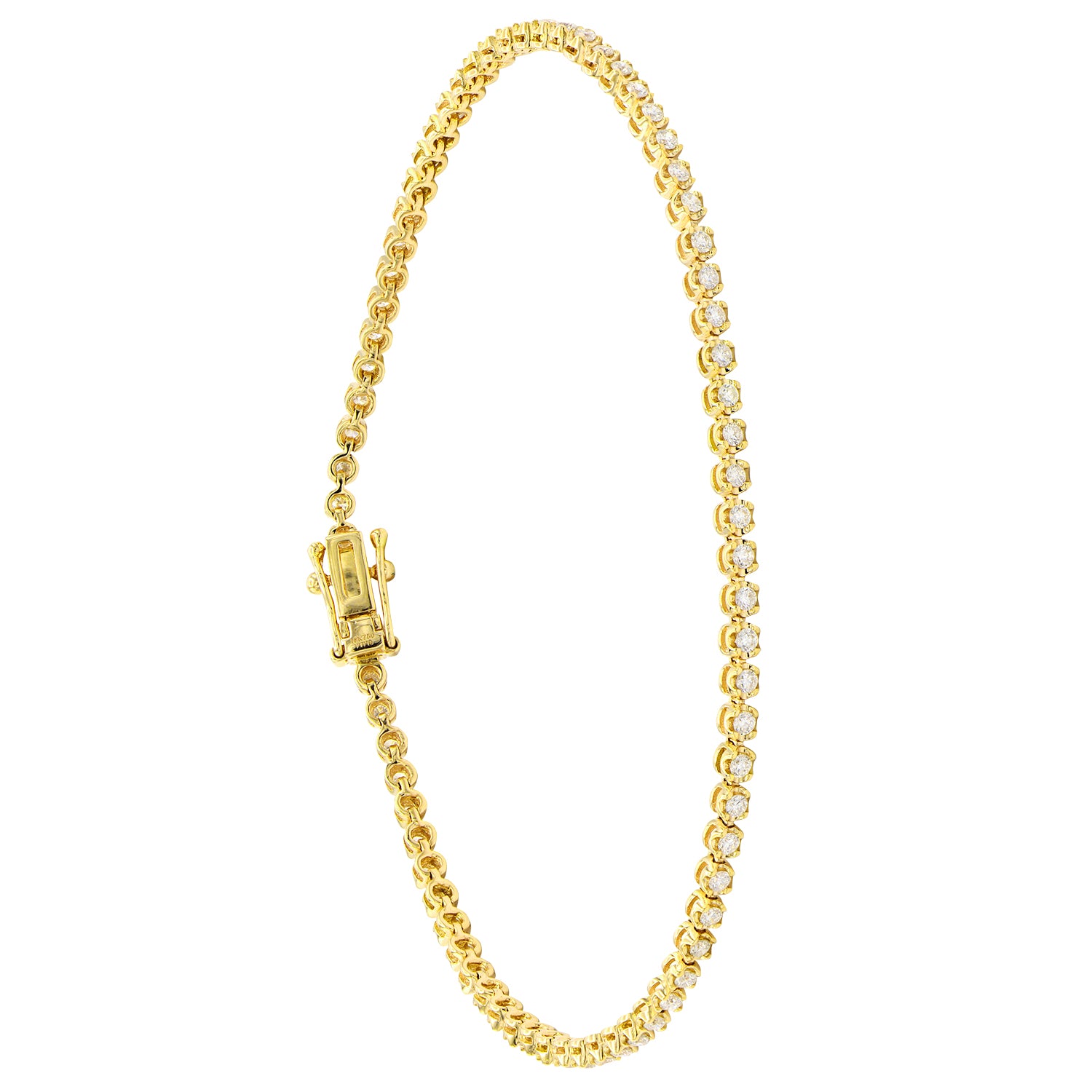 18K Yellow Gold Diamond Bracelet, 1ct
