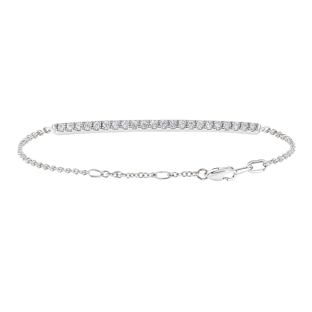 18K White Gold Diamond Bracelet, 0.12ct