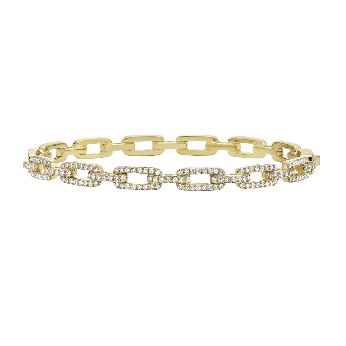 14K Yellow Gold Diamond Link Bracelet