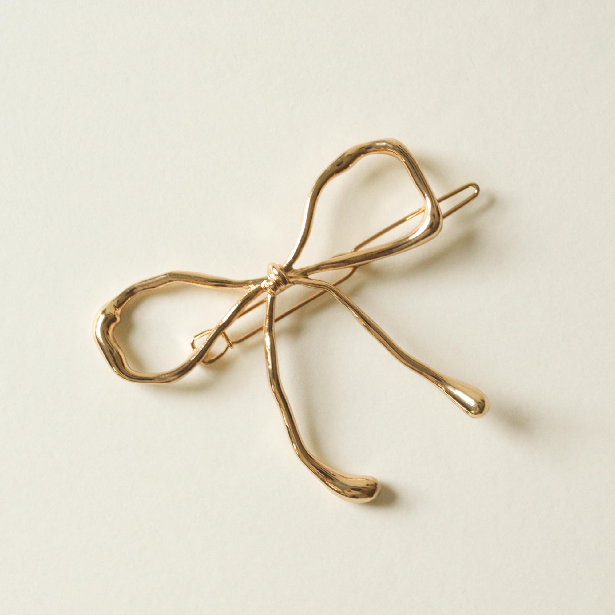 Metal Bow Barrette Hair Clip | Gold
