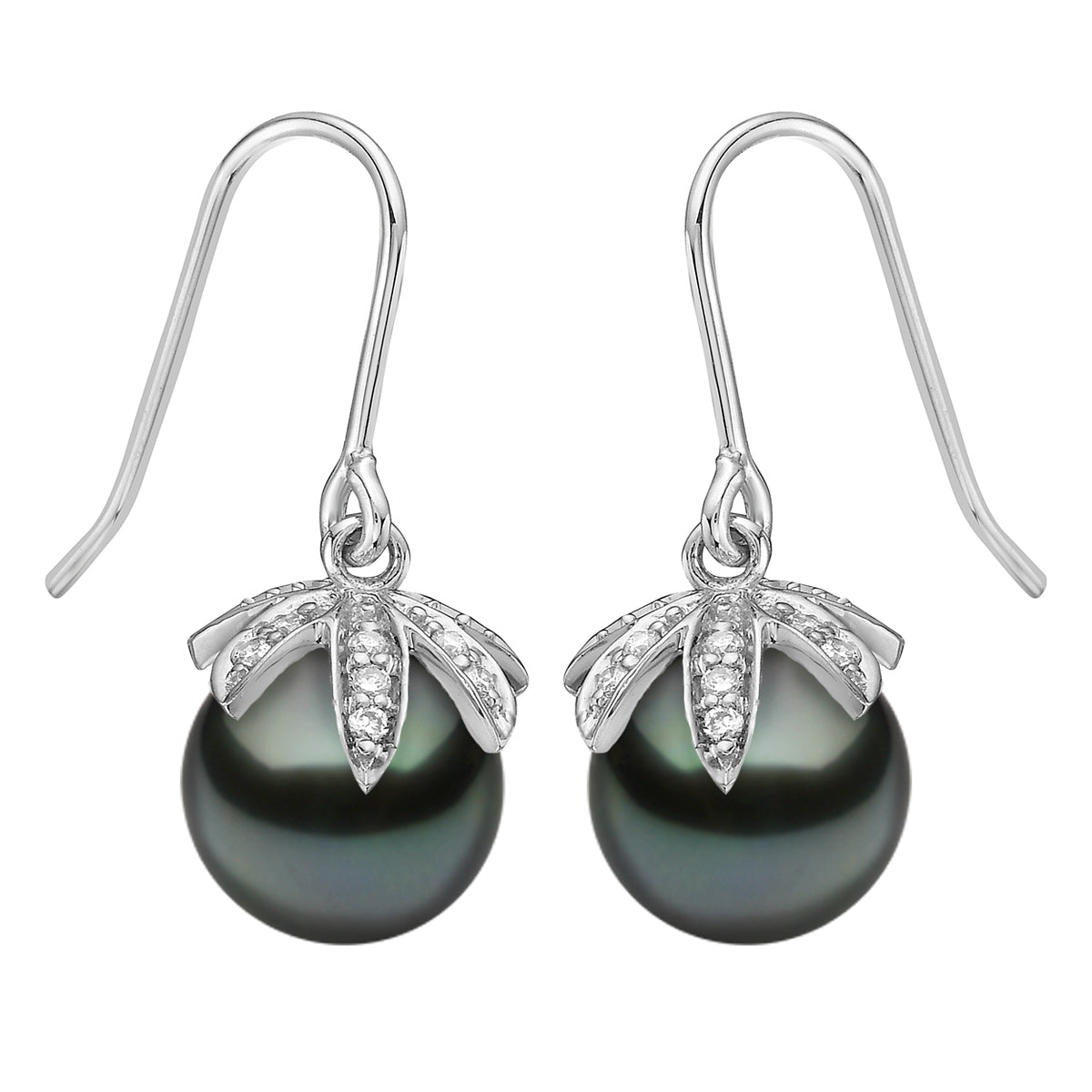 14KW Tahitian Pearl Earrings, 8-9mm