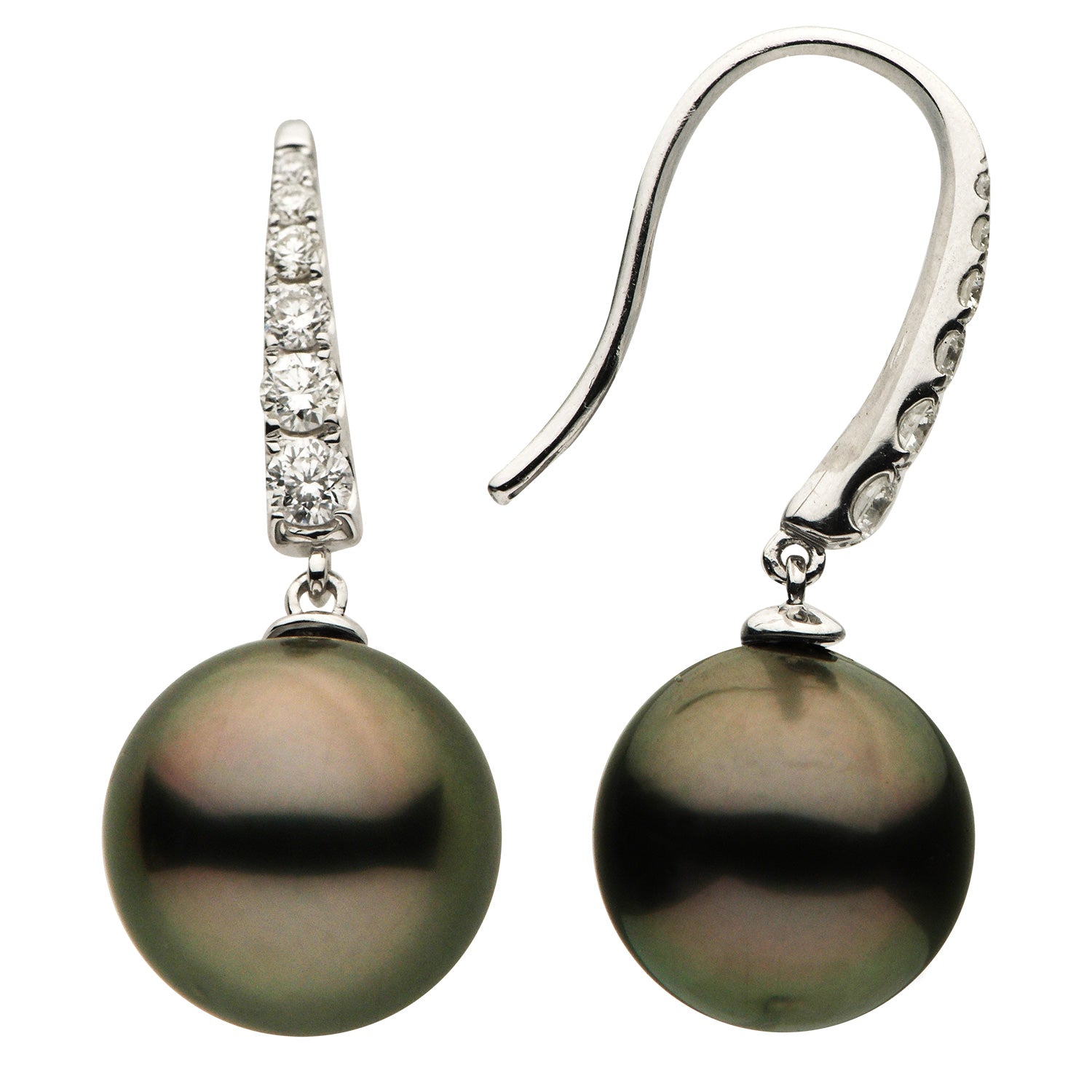 14KW Tahitian Pearl Earrings, 10-11mm