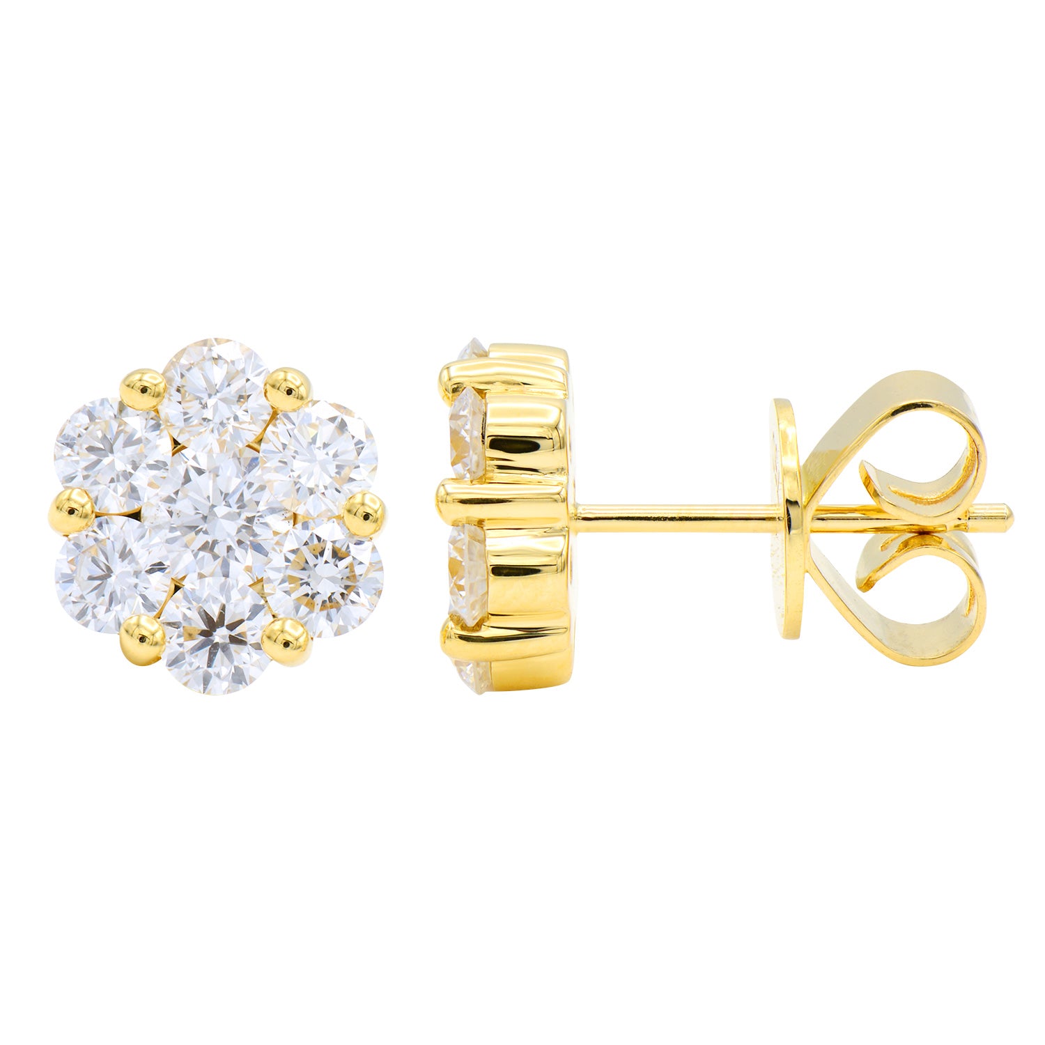14K Yellow Gold Naomi Stud Earrings - Extra Large, 1.49ct