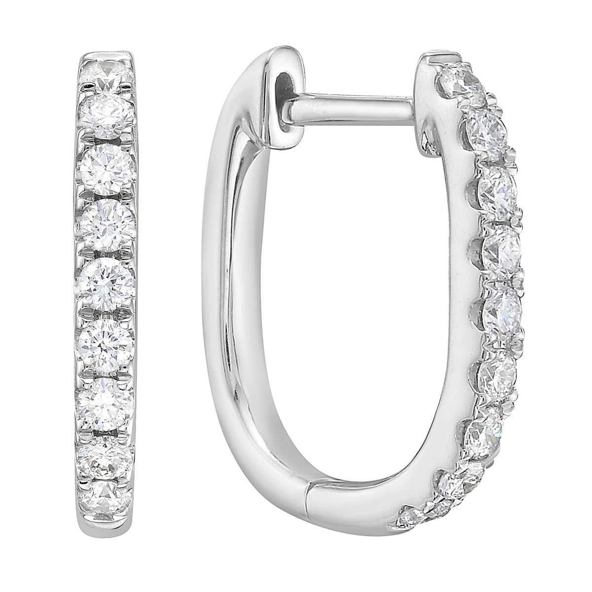 14K White Gold Diamond Earrings, 0.32ct