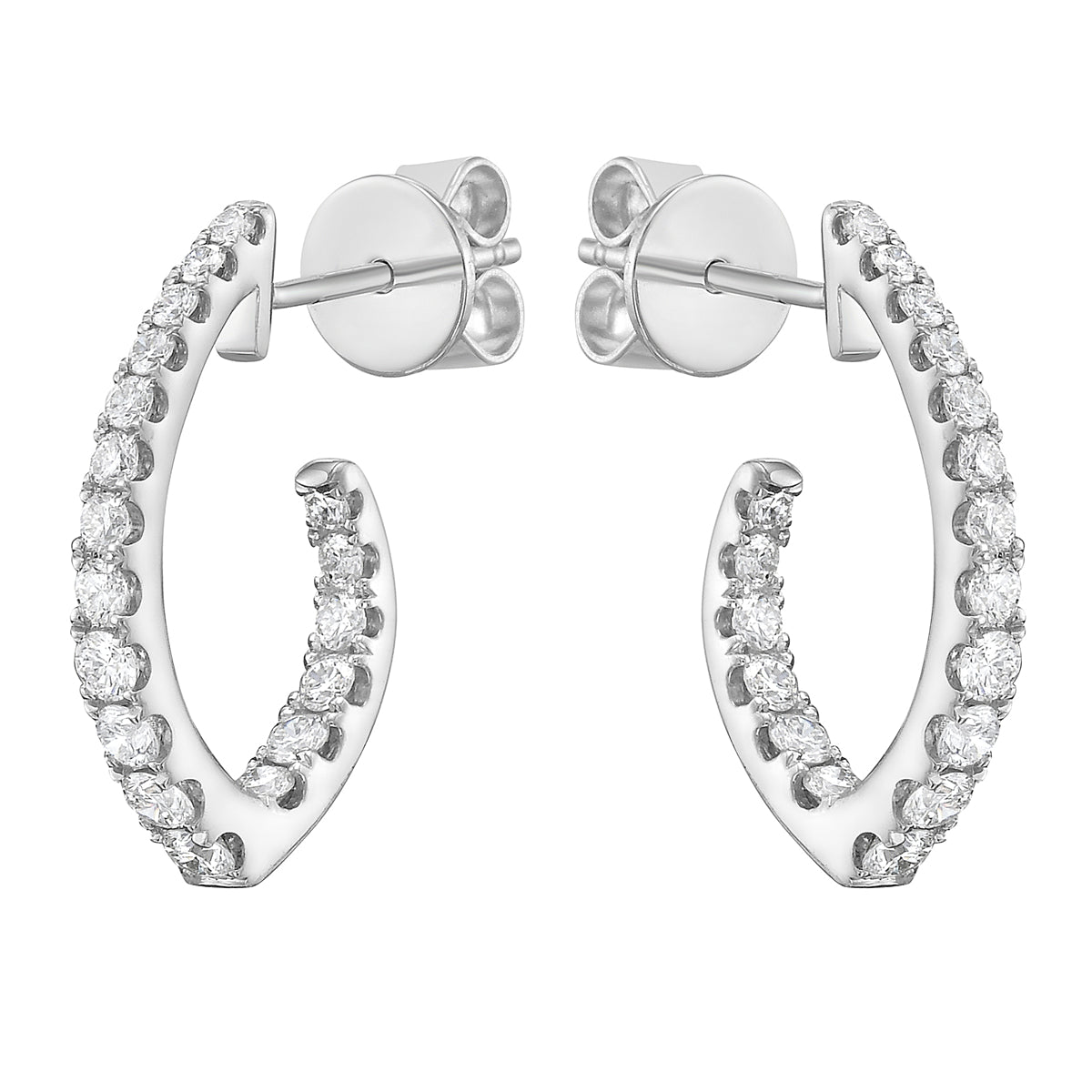 14K White Gold Diamond Earrings, 0.7ct