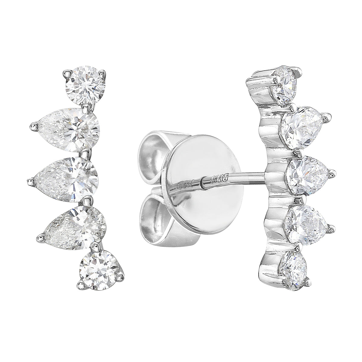 18K White Gold Diamond Earrings, 0.56ct