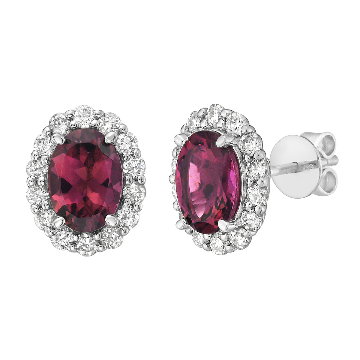 14K White Gold Pink Tourmaline Earrings, 2.23ct