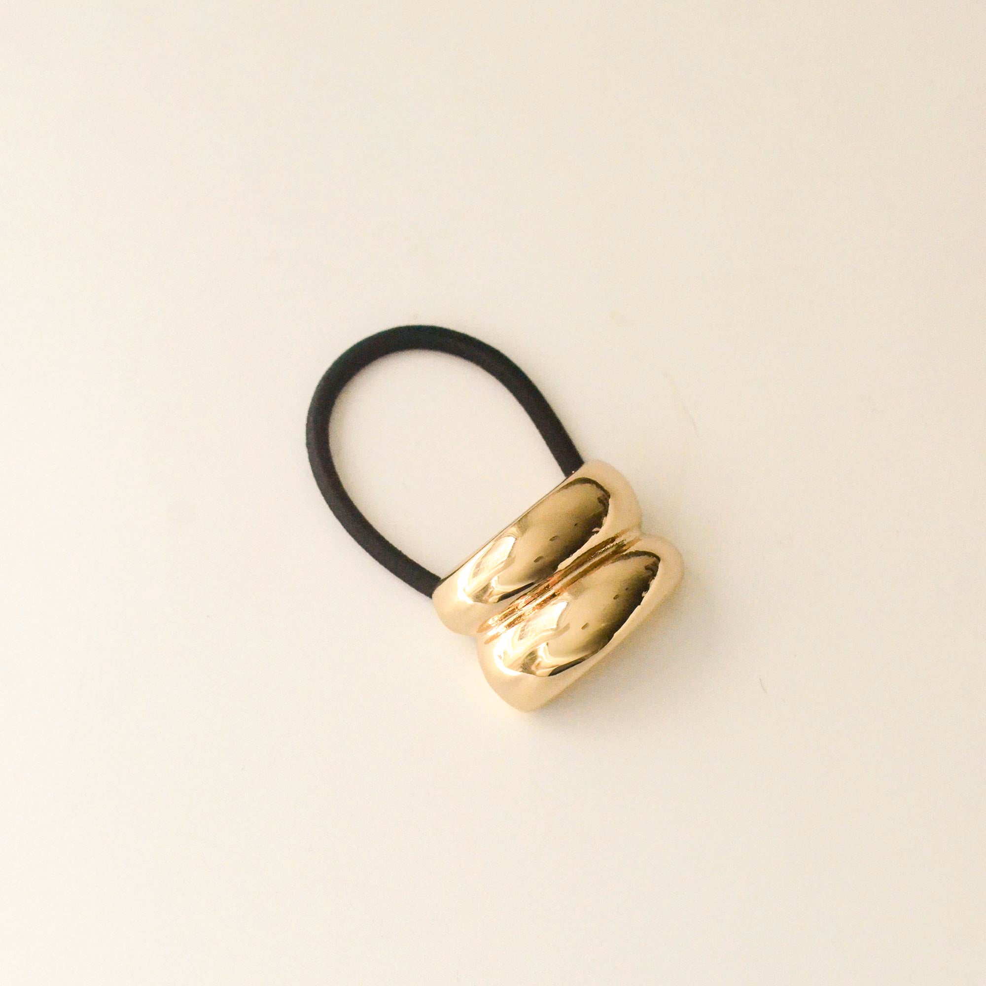 Mini Double Arch Metal Ponytail Hair Tie | Gold