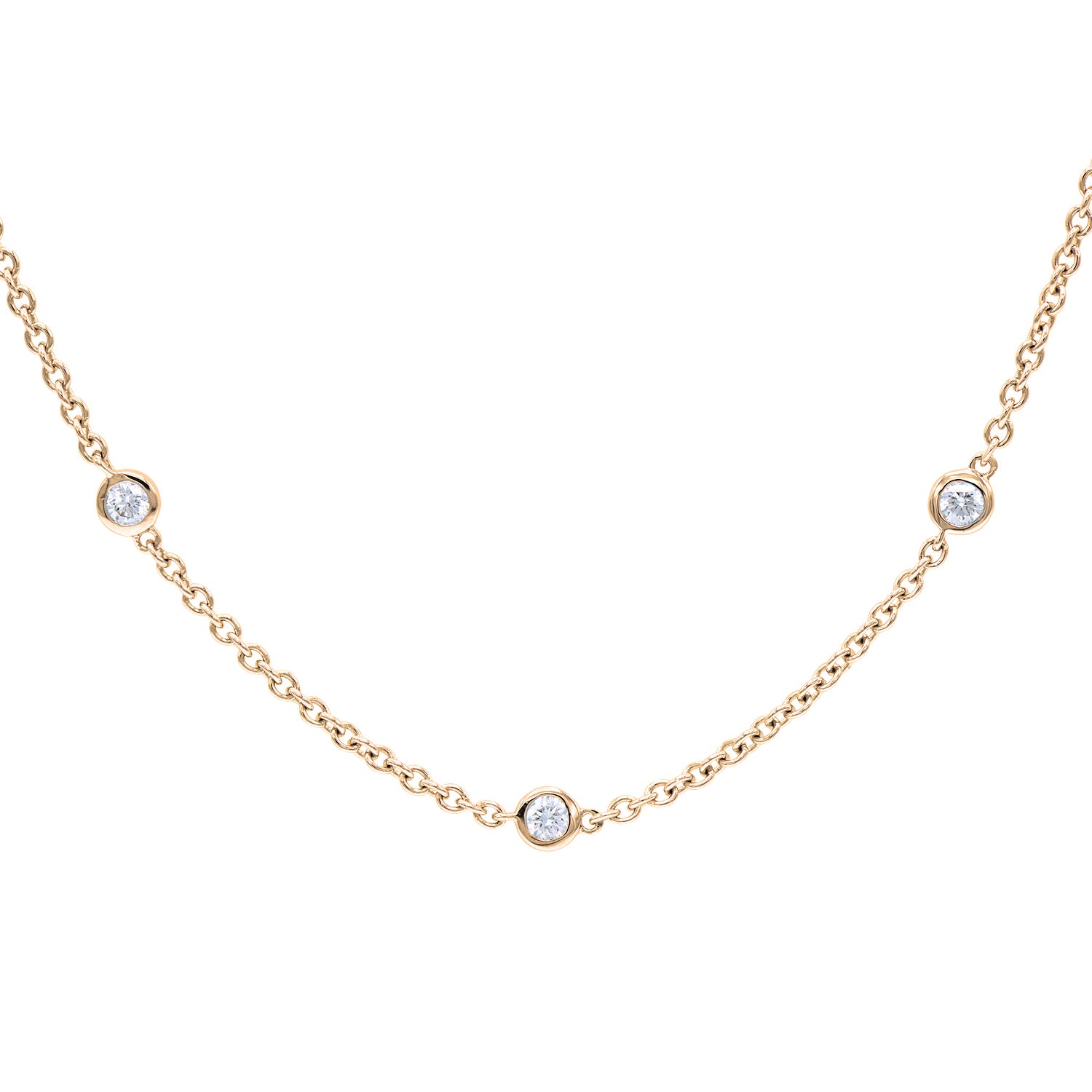 Yellow Gold Diamonds By The Yard Necklace