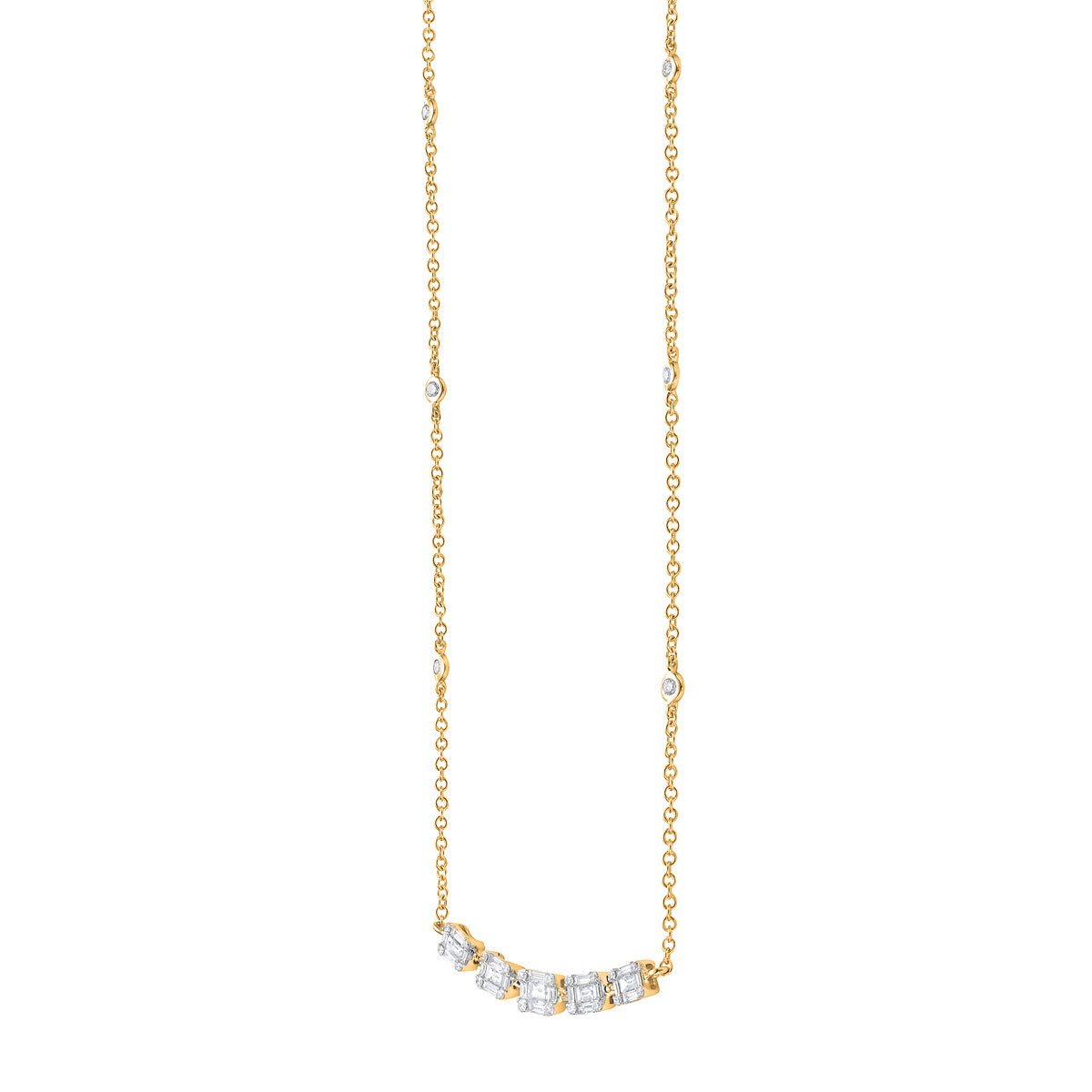 18K Yellow Gold Diamond Necklace, 1.05ct
