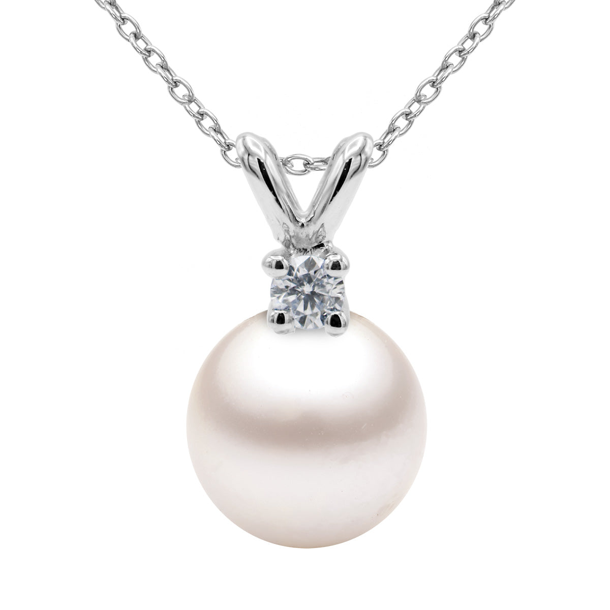 Akoya Pearl 7-8mm Diamond Rabbit Ear Pendant