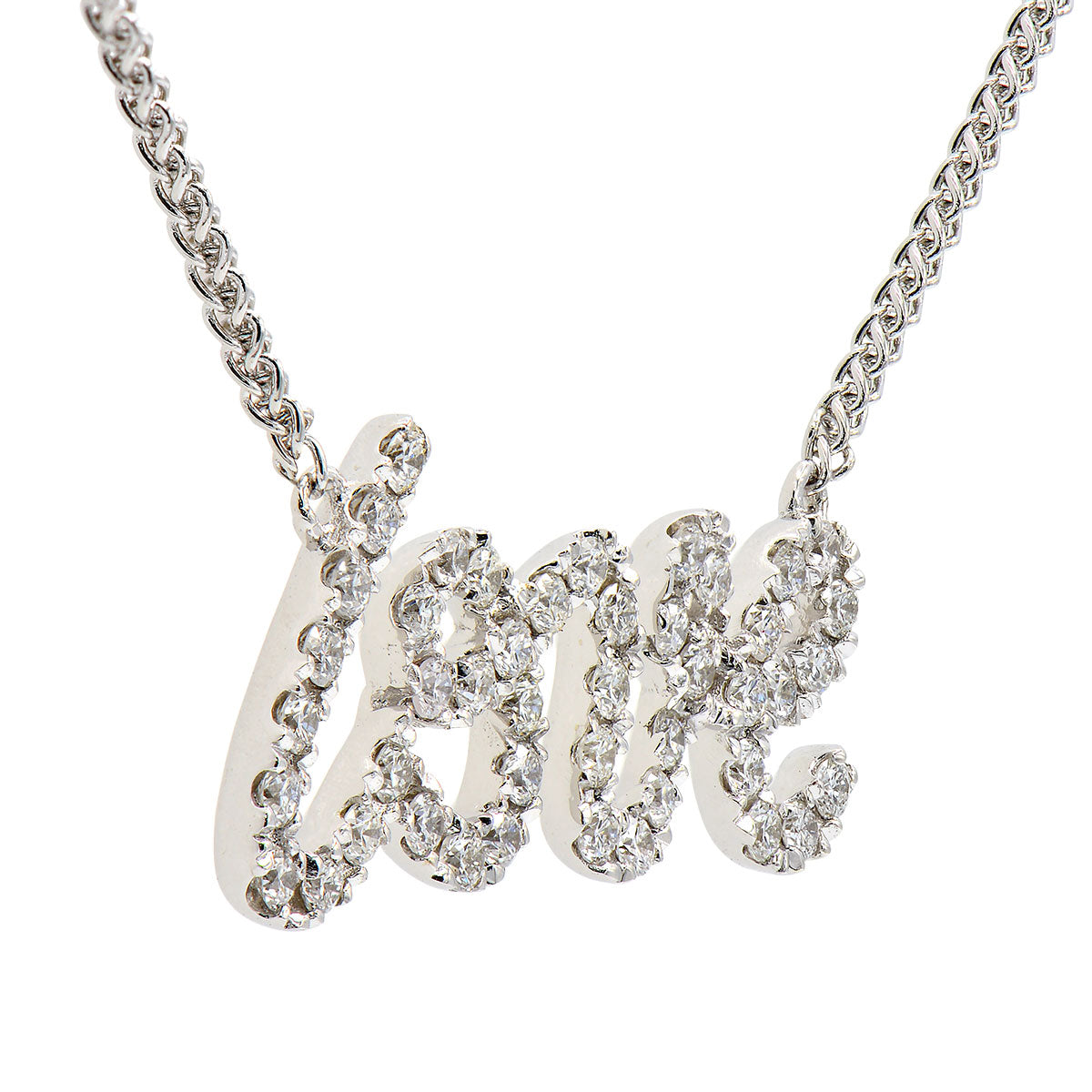 14K White Gold Diamond Pendant, 0.35ct