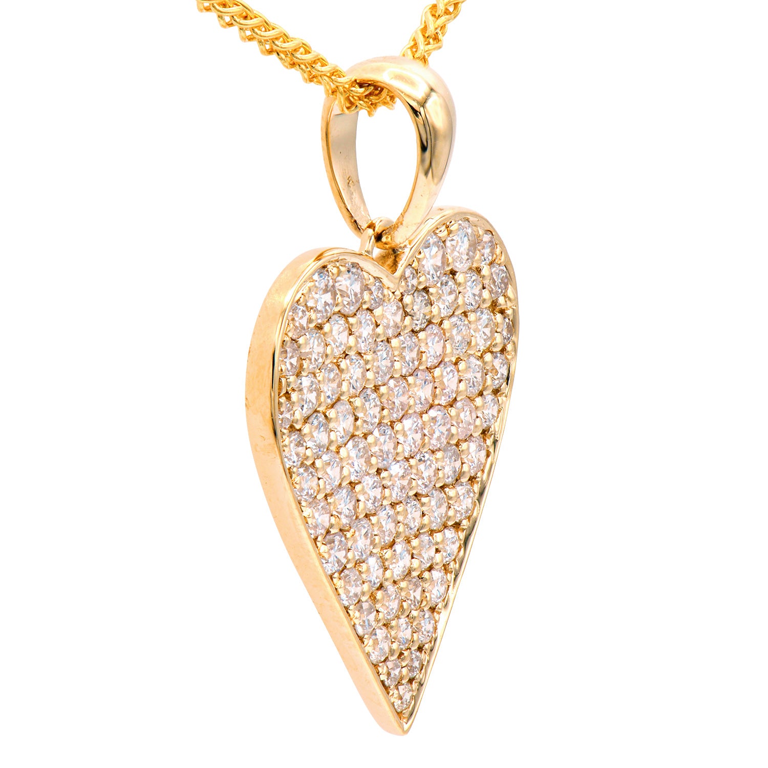 18KY Diamond Heart Pendant