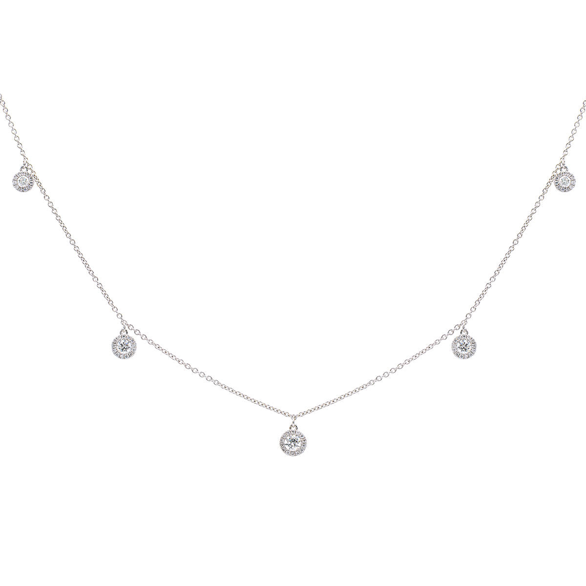 14K White Gold Diamond Necklace