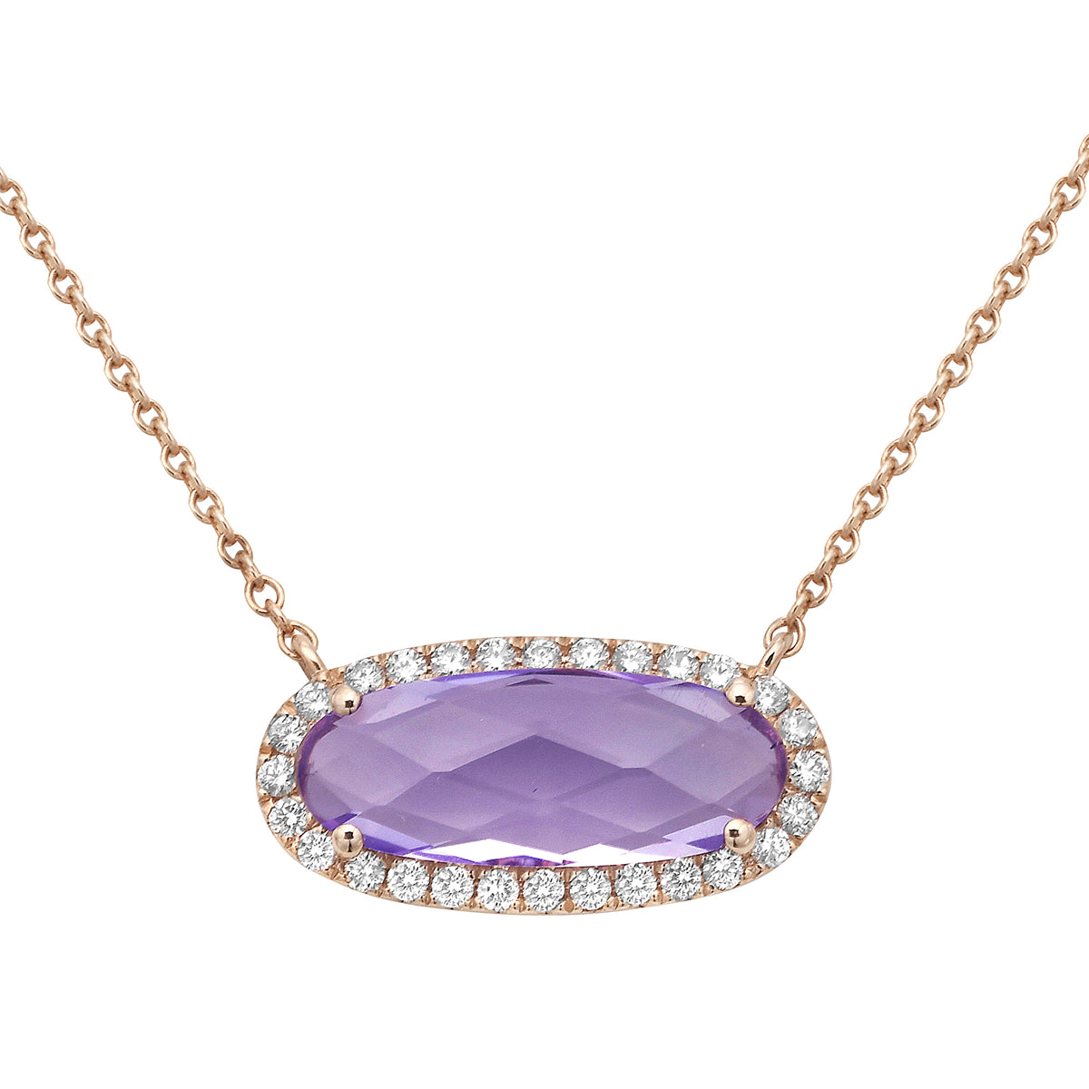 14K Rose Gold Rose de France Pendant, 2.1ct