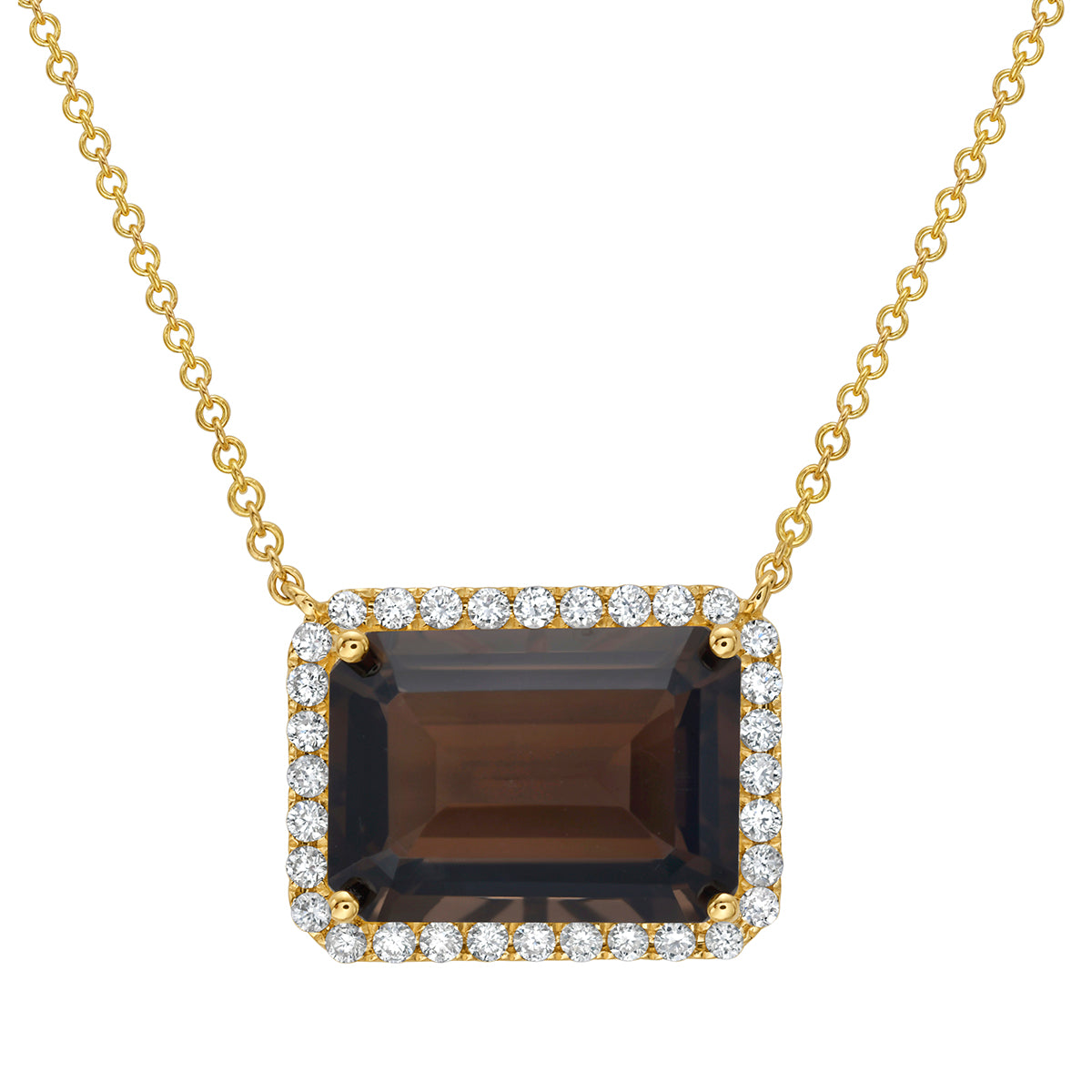 14K Yellow Gold Smokey Quartz Pendant, 6.79ct