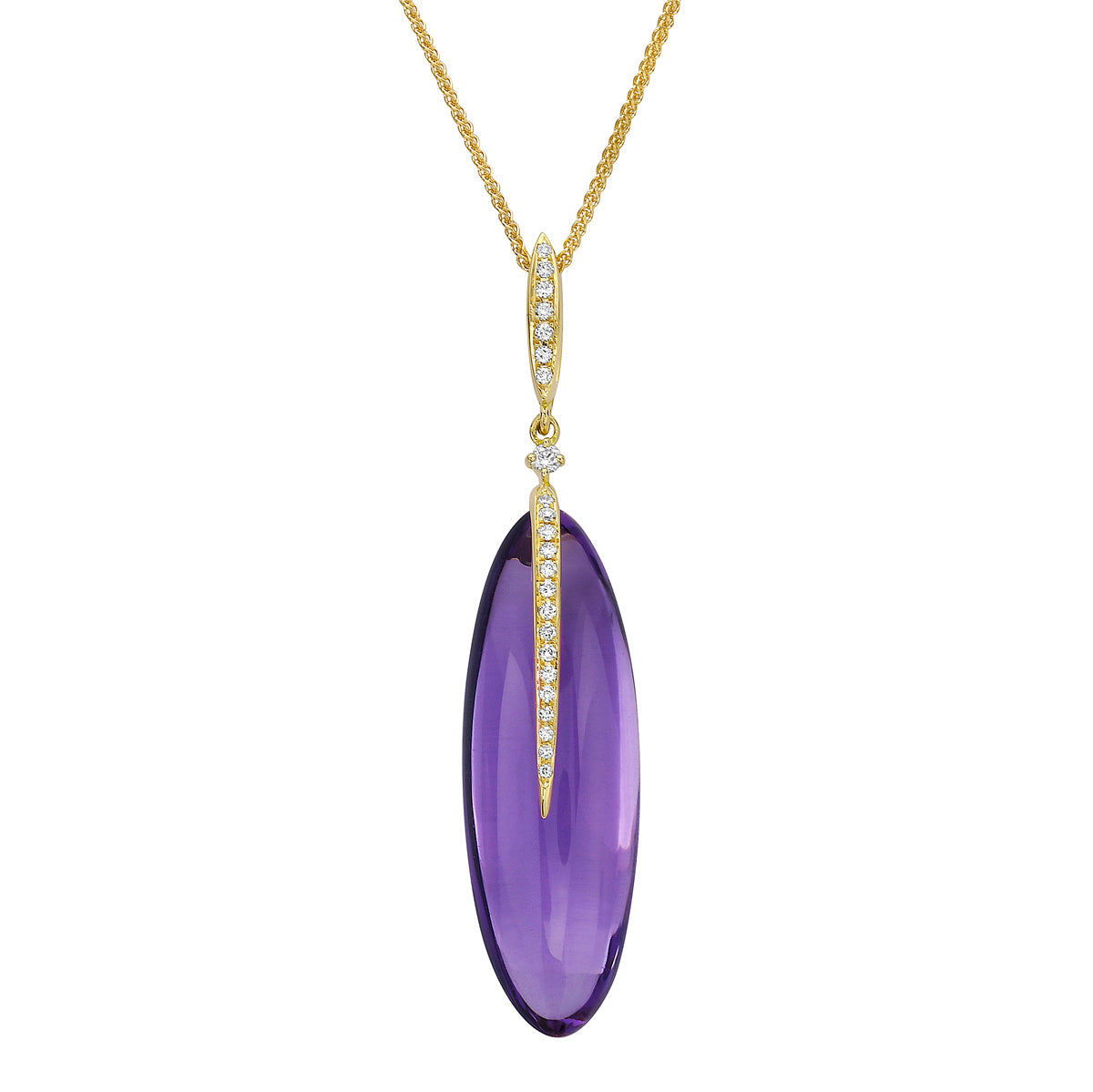 18K Yellow Gold Amethyst Pendant, 15.02ct