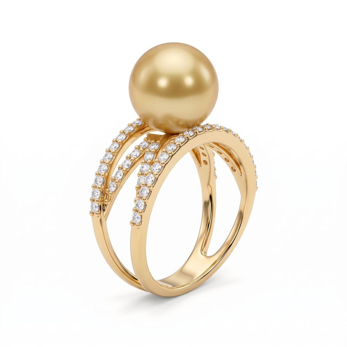 14K Yellow Gold Golden Pearl Ring