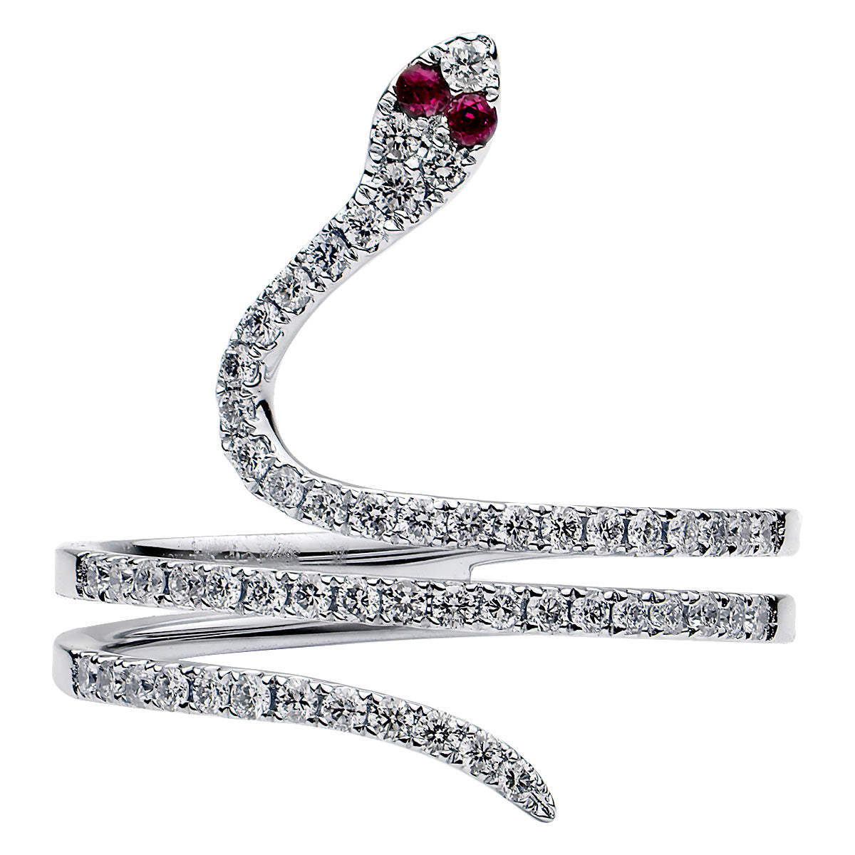 Ruby Eyes Snake Ring
