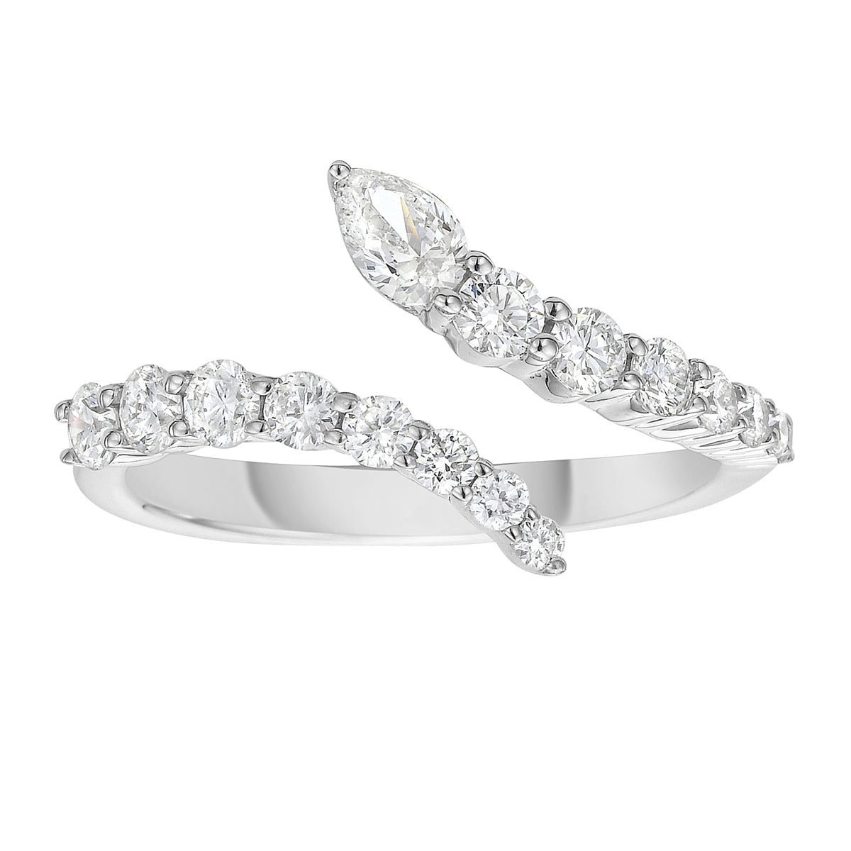 14K White Gold Diamond Ring, 0.73ct