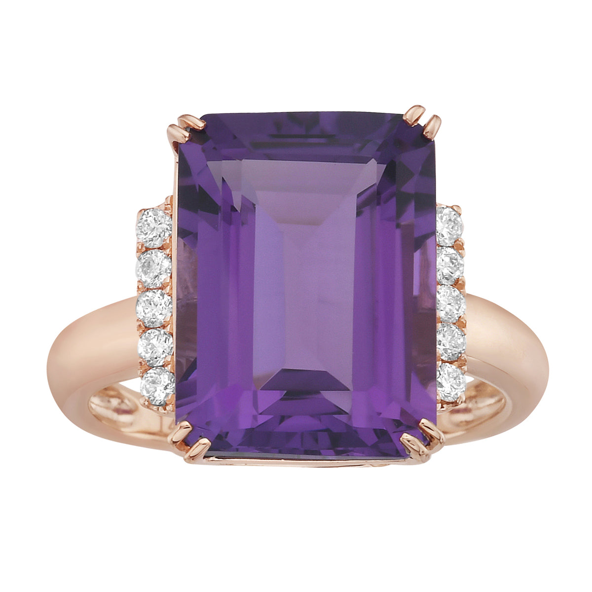 14K Rose Gold Amethyst Ring, 7.32ct