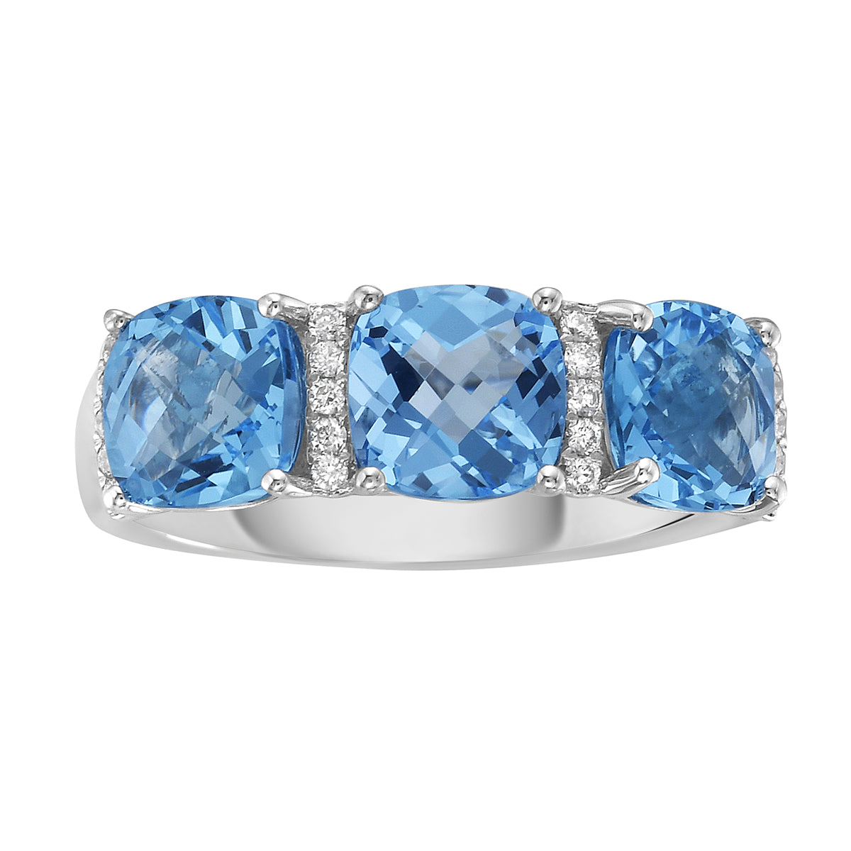 14K White Gold Sky Blue Topaz Ring, 3.26ct