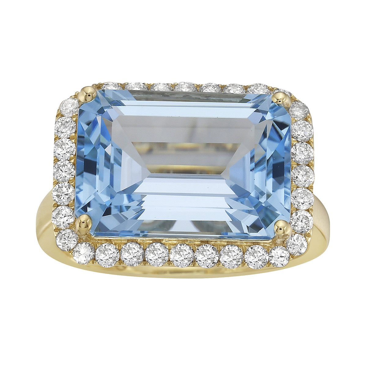 14K Yellow Gold Sky Blue Topaz Ring, 9.35ct
