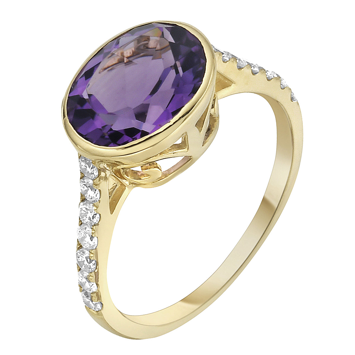 14K Yellow Gold Amethyst Ring, 2.38ct