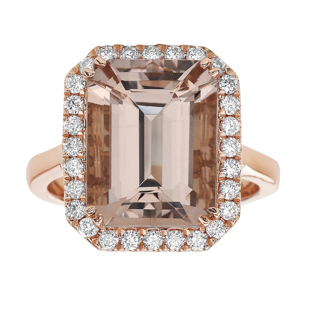 14K Rose Gold Morganite Ring, 6.49ct