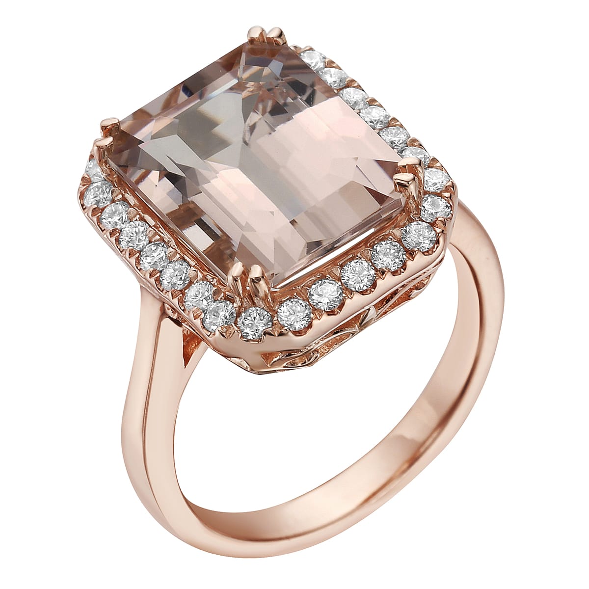 14K Rose Gold Morganite Ring, 6.49ct