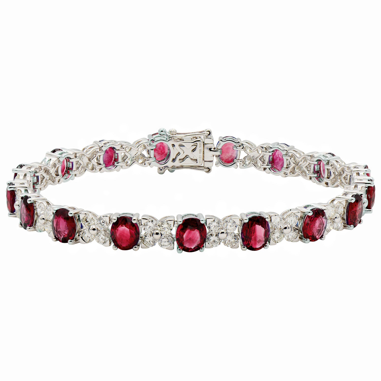 18K White Gold Ruby Bracelet, 9.31ct